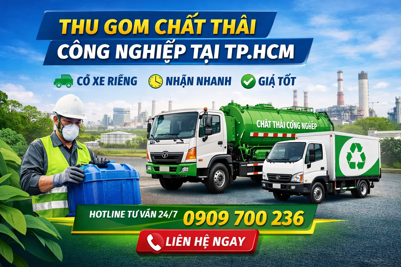 Thu gom chất thải công nghiệp TP.HCM – Có xe – Nhận nhanh | An Phú Long