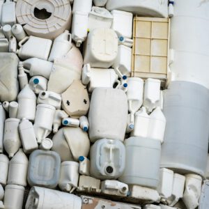 A collection of recycled plastic containers showcasing the importance of waste management and sustainability.